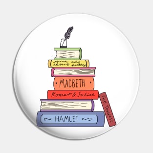 Shakespeare book stack Pin