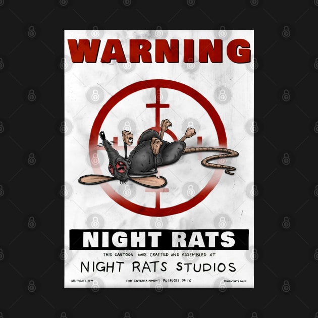 NIGHT RATS STUDIOS WARNING POSTER WHITE by NIGHT RATS STUDIOS