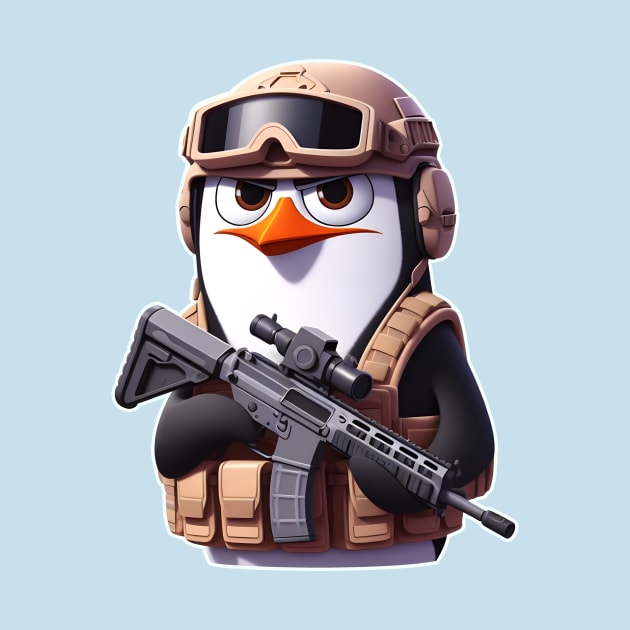 Tactical penguin by Rawlifegraphic