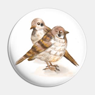 Sparrow bird Pidge and Friend Pin