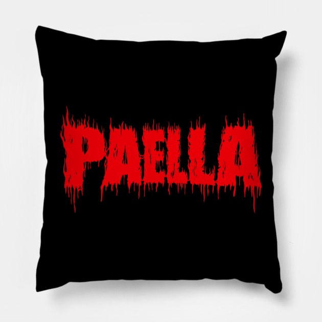 paella red Pillow by manuvila