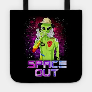 Space Out Hipster Alien Smoking & Spacing Out Hipster UFO Tote