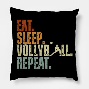 Eat Sleep Volleyball Repeat Funny Volleyball Players Women Pillow