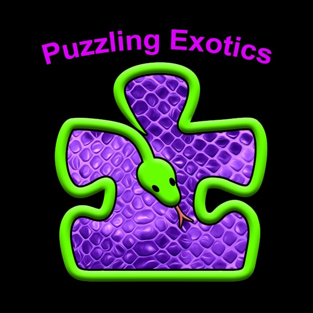 Hot Pink Puzzling Exotics over Logo by Puzzling Exotics