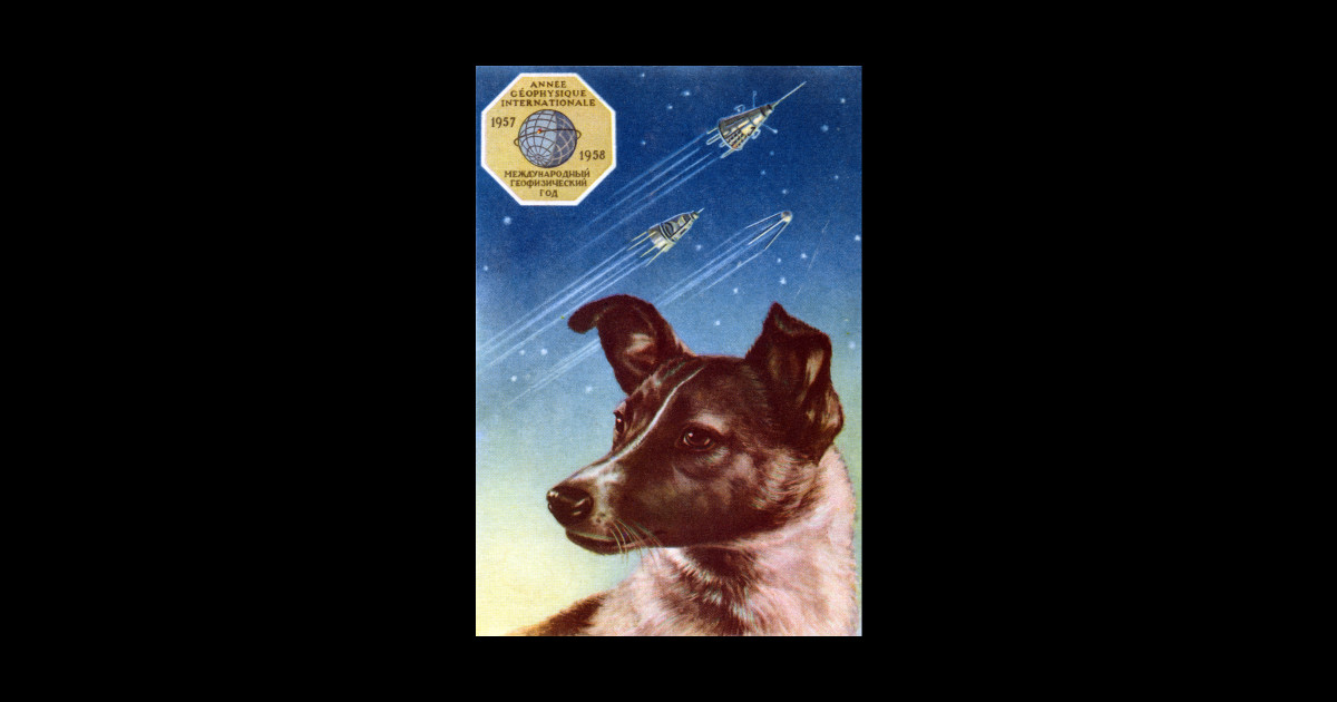 1958 Laika, First Dog in Space - Vintage - Sticker | TeePublic