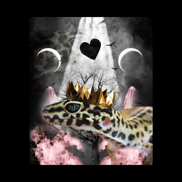 Goth Leopard Gecko With Crown Head Piece by Random Galaxy