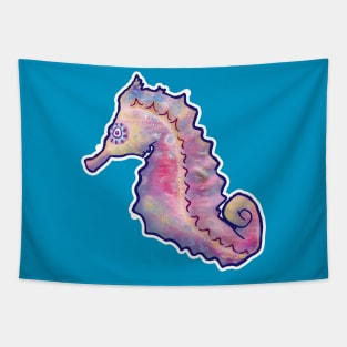 Watercolor Seahorse Tapestry