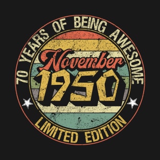 born November 1950 Vintage Gift T-Shirt