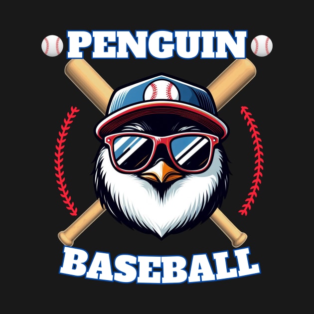 penguin baseball by jijo.artist