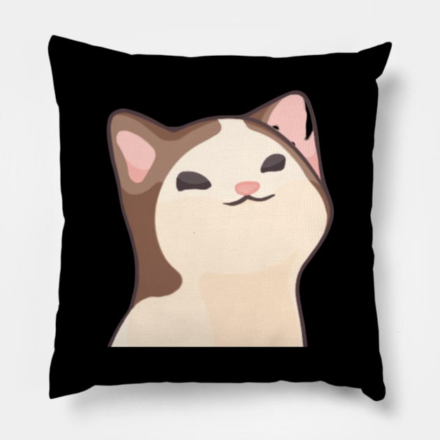 Pop Cat My Beloved Cat Meme Oatmeal Pillow by BobaPenguin