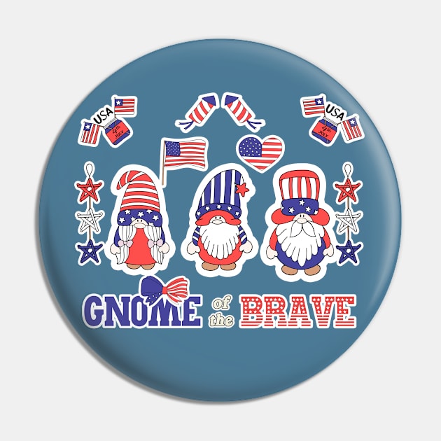 4th of July Gnomes Pin by Nixart