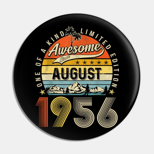 Awesome Since August 1956 Vintage 67th Birthday Pin by nakaahikithuy