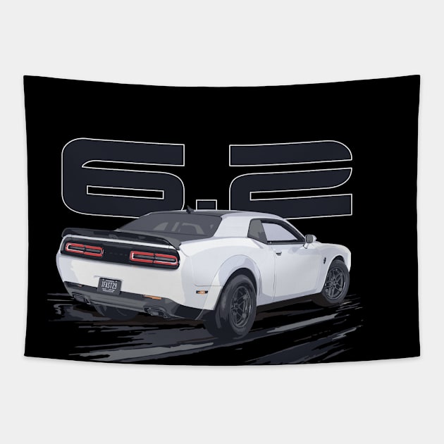 6.2L ESD HELLCAT DRAG RADIAL REDEYE iron cast muscle Tapestry by cowtown_cowboy