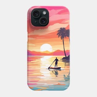 Tropical Sunset Paddle Boarding Phone Case