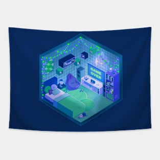 Isometric Gaming Room Tapestry