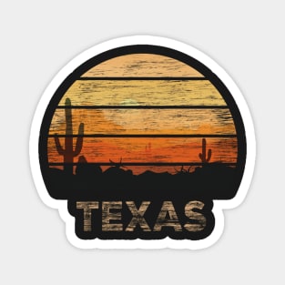 Texas - Vintage 1980s Style Desert Magnet