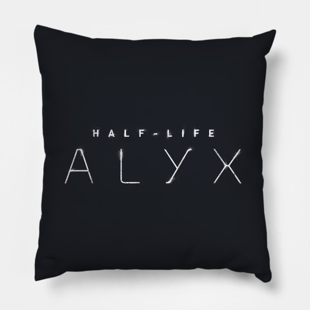 Half-Life Alyx Logo White [Texturized!] Pillow by José Ruiz