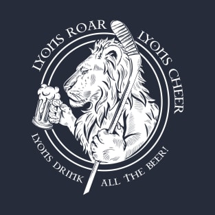 Lion drinking beer white T-Shirt