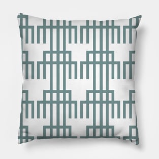 Blue geometric abstract art Pillow