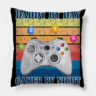 Daddy By Day Gamer By Night Pillow