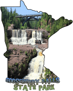 Minnesota State Outline (Gooseberry Falls State Park) Magnet