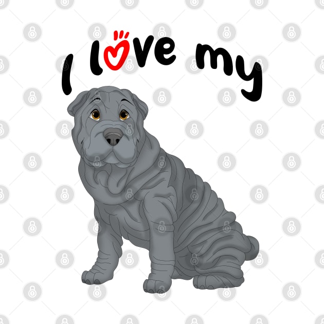 I Love My Blue Shar-Pei Dog by millersye