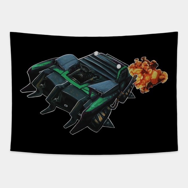 Green Rocket League Car with Boost Tapestry by Sunriya