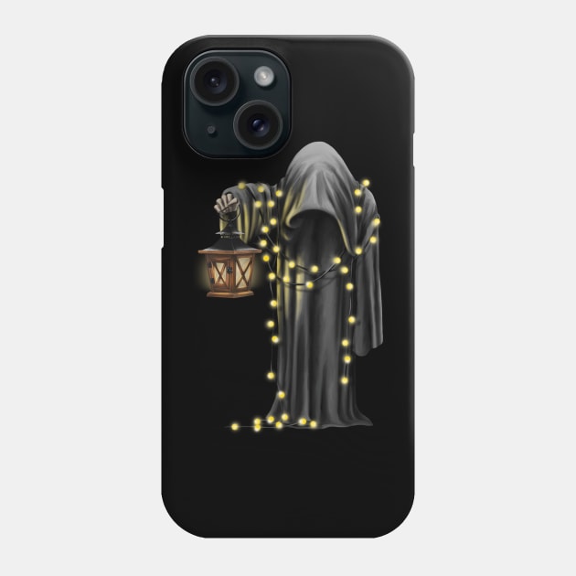 Angel of Death Wrapped in Christmas Lights Phone Case by Kylie Paul