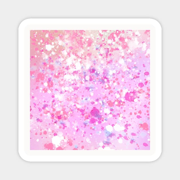 Paint Splatter Neck Gator Pink Paint Splatters Magnet by DANPUBLIC