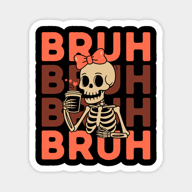 Cute Skeleton Girl Halloween Magnet by The WYLD Tribe