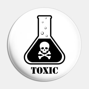 Toxic Flask Warning Sign Pin