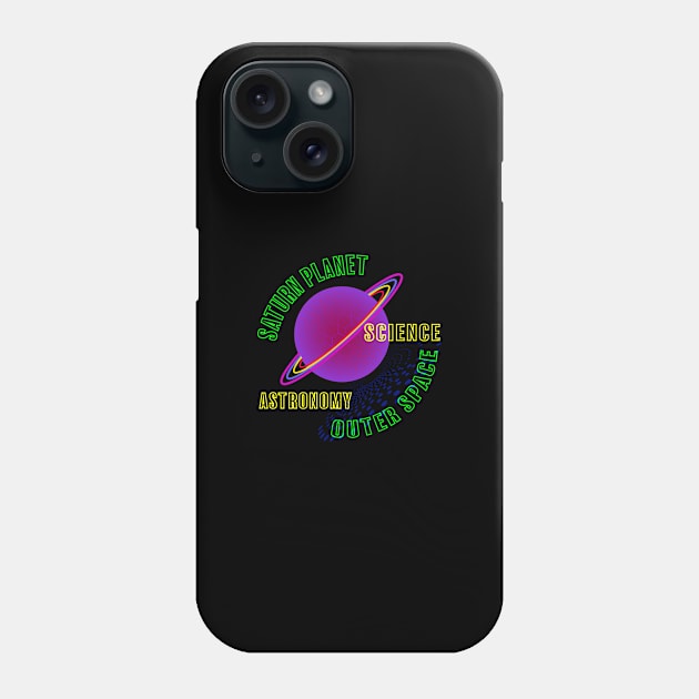 Saturn Planet Astronomy Outer Space Science Funny Graphic Design Gifts T-shirt Phone Case by Sodsai