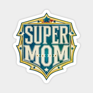 Vintage Super Mom Emblem Magnet