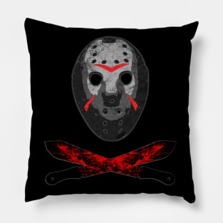 Horror Movie Mask and Machete Pillow