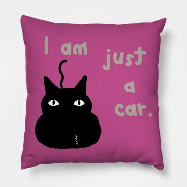 I am just a car cat Pillow by adelinegraphics