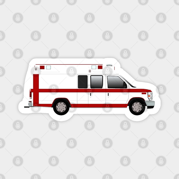 White E350 Ambulance Magnet by BassFishin