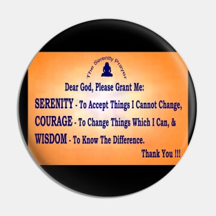 "The Serenity Prayer - Wall Art with Scattering Orange Background Pin