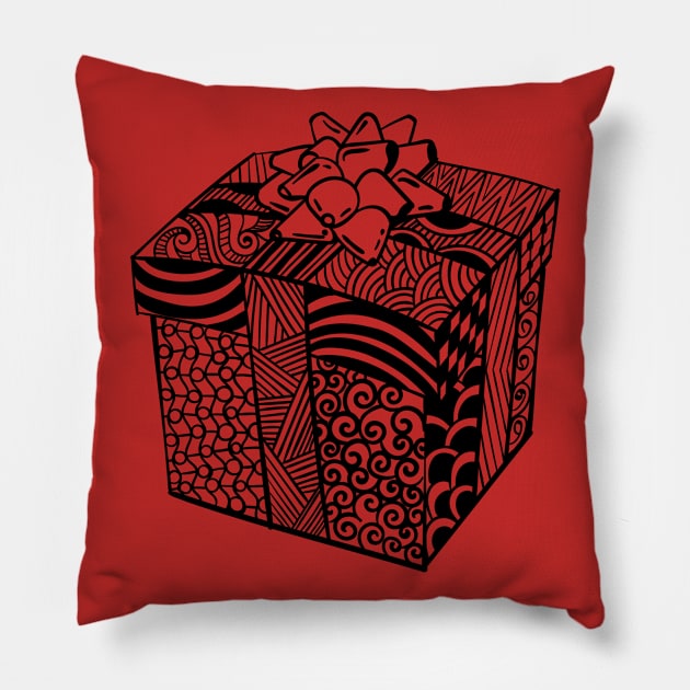 Christmas Present Zentangle Pillow by holidaystore