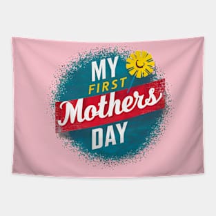 My first mothers day vintage fun print shirt 2 Tapestry