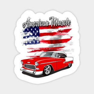 1955 Gypsy Red Chevy Bel Air American Muscle Print Magnet