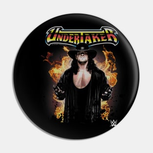 Undertaker In Flames Pin