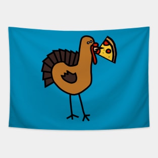 Thanksgiving Turkey with Pizza Slice Tapestry