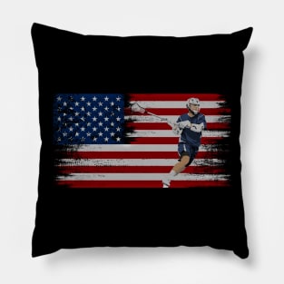 lacrosse american flag, Pillow