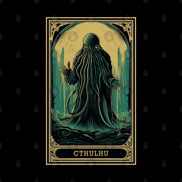 Cthulhu Tarot Card Vintage Artwork by origato