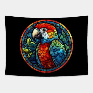 Parrot Macaw Bird Lover Stained Glass Look Tapestry