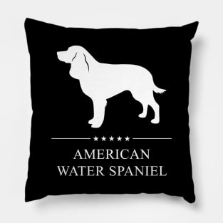 American Water Spaniel Dog White Silhouette Pillow