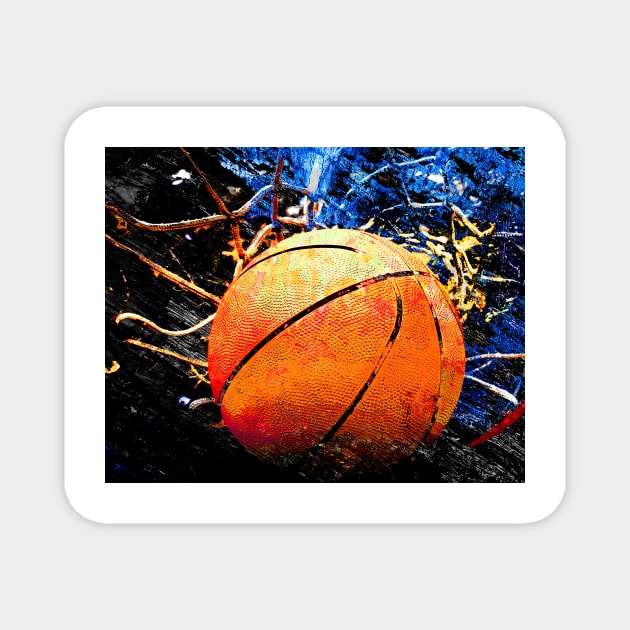 Basketball art print swoosh 112 - basketball artwork Magnet by takumipark