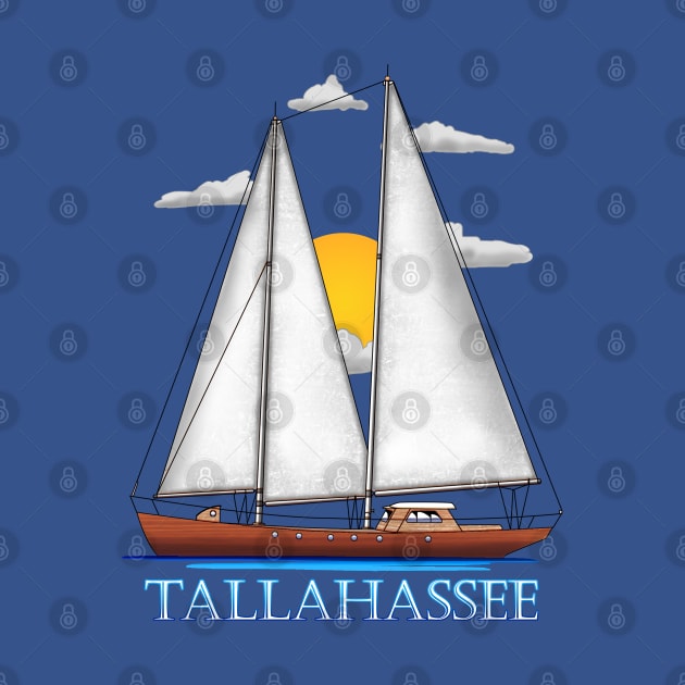 Tallahassee Florida Coastal Nautical Sailing Sailor by macdonaldcreativestudios