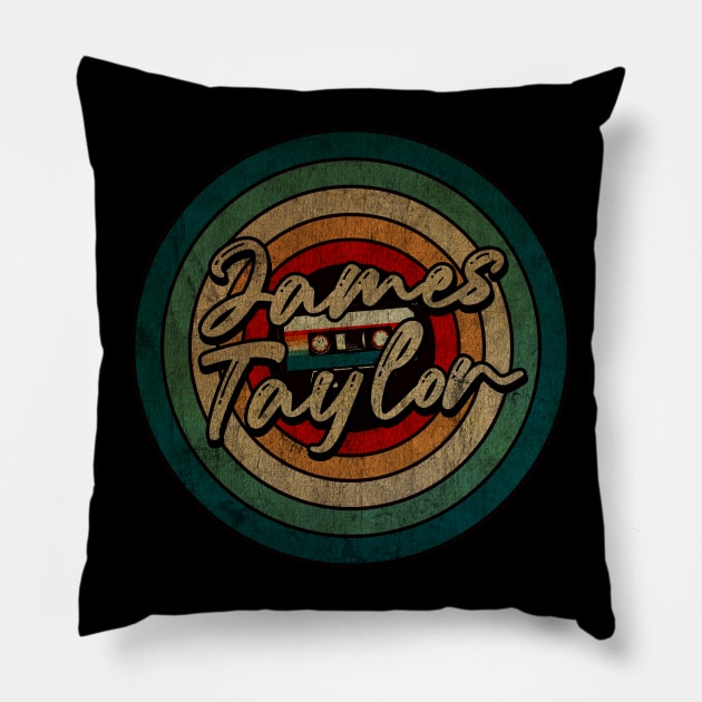 James Taylor -  Vintage Circle kaset Pillow by WongKere Store