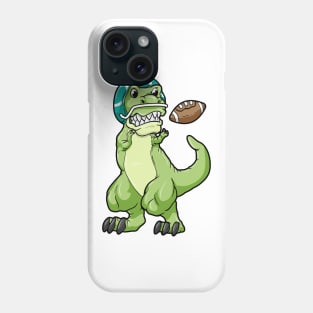 Dinosaur as Footballer with Football and Helmet Phone Case